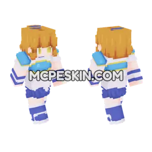Blue Cheerleader Outfit Minecraft Bedrock skin