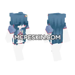 Blue Hair Girl Minecraft Bedrock skin