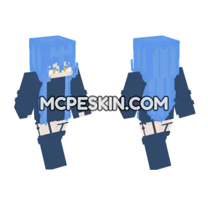 Blue Haired Anime Girl Minecraft Bedrock skin
