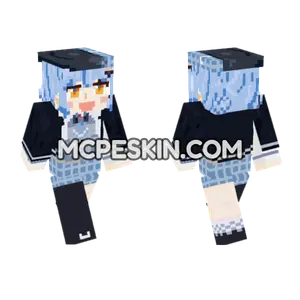 Blue Haired Schoolgirl Minecraft Bedrock skin