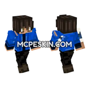 Blue Jacket Boy Minecraft Bedrock skin