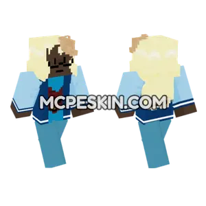 Blue Japanese Oni Mask Minecraft Bedrock skin