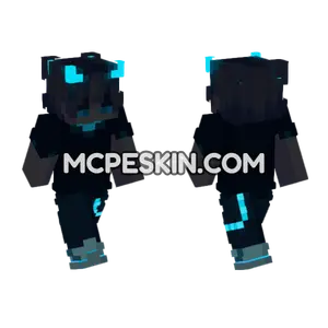 Blue Neon Boy Minecraft Bedrock skin