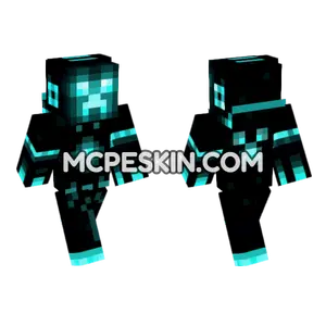 Blue Neon Creeper Minecraft Bedrock skin