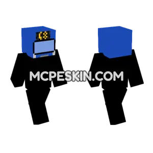 Blue Pixelated Robot Minecraft Bedrock skin