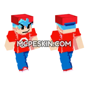 Boyfriend Red Shirt Minecraft Bedrock skin