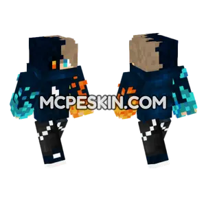 Boywaterlava Blue Fire Minecraft Bedrock skin