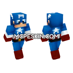Captain America Suit Minecraft Bedrock skin