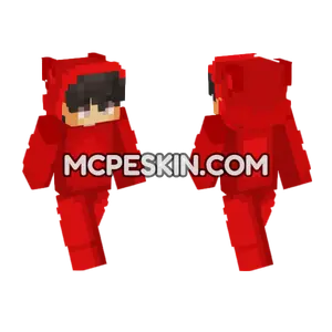 Cashtv Red Outfit Minecraft Bedrock skin