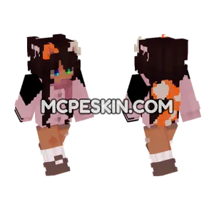 Catgirl Calico Black Girl Minecraft Bedrock skin