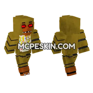 Chica Red Eyes FNAF Minecraft Bedrock skin