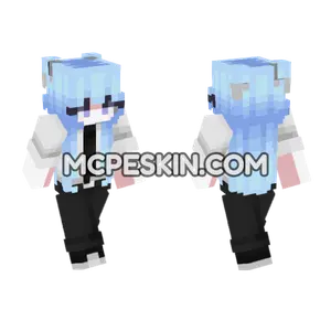 Chiyo Blue Hair Minecraft Bedrock skin