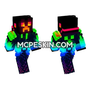 Creeper Neon Minecraft Bedrock skin