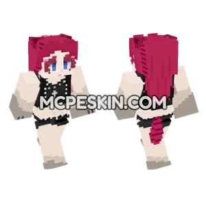 Crimson Hair Gothic Outfit