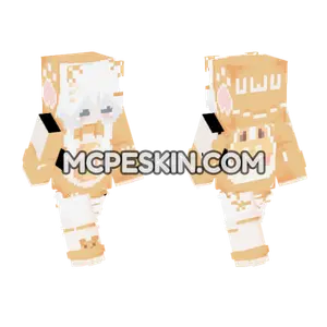 Cute Albino Girl Yellow Hoodie Minecraft Bedrock skin