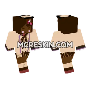 Cute Brown Girl Minecraft Bedrock skin