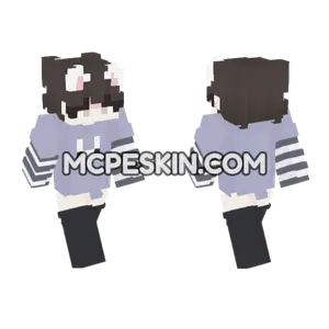 Cute Cat Girl Skin Minecraft Bedrock skin