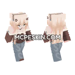 Cute Cherry Girl Outfit Minecraft Bedrock skin