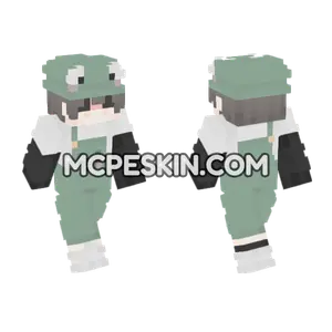Cute Green Hoodie 05 Minecraft Bedrock skin