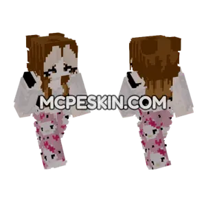 Cute Kitty Pajamas Minecraft Bedrock skin
