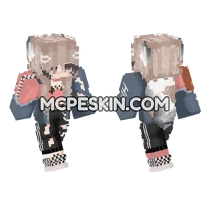 Cute Wolf Girl HD Minecraft Bedrock skin