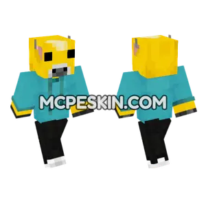 Cyan Hoodie Moobloom Minecraft Bedrock skin