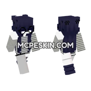 Dark Blue Glasses Outfit Minecraft Bedrock skin