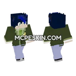 Dark Blue Hooded Figure Minecraft Bedrock skin