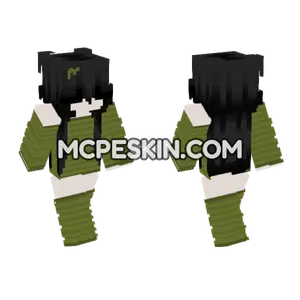 Dark Green Girl Skin Minecraft Bedrock skin