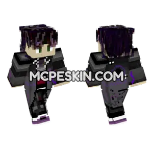 Dark Hoodie With Purple Accents Minecraft Bedrock skin