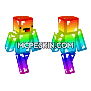 Diamond Rainbow Minecraft Bedrock skin