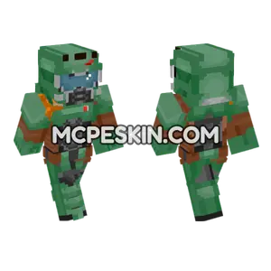 Doom Slayer Doom 2016 HD Minecraft Bedrock skin