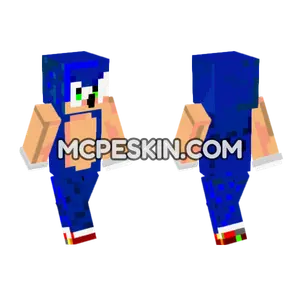 Downscaled Sonic The Hedgehog Minecraft Bedrock skin