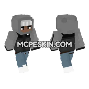 Drip Grey Hoodie Minecraft Bedrock skin
