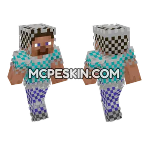 Fake Chainmail Steve Minecraft Bedrock skin