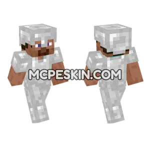 Fake Iron Steve Minecraft Bedrock skin