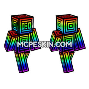 First Rainbow Gradient Minecraft Bedrock skin