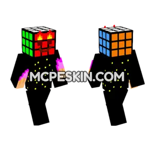 Floating Rubiks Cube Minecraft Bedrock skin