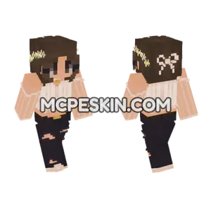 Floral Crown Girl Minecraft Bedrock skin