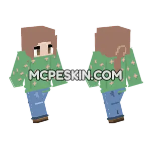 Floral Dress Girl Minecraft Bedrock skin