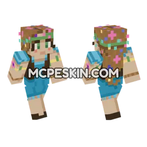 Flower Fan Girl Minecraft Bedrock skin