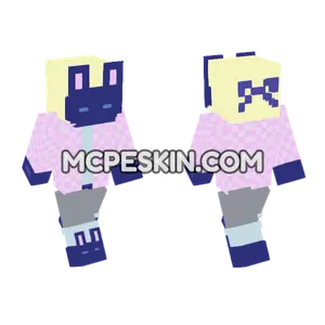 Fox Shy Bunny Jam Skin Minecraft Bedrock skin