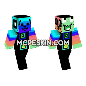 Geometry Dash Face Minecraft Bedrock skin