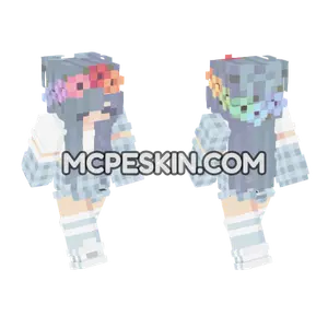 Girl 6 Flower Crown Minecraft Bedrock skin