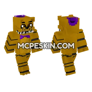 Golden Freddy FNAF Minecraft Bedrock skin