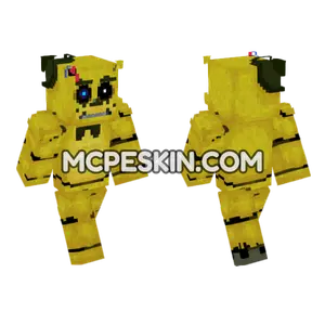 Golden Freddy Fnaf Minecraft Bedrock skin