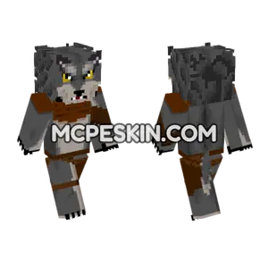 Gray Fang Wolf Minecraft Bedrock skin