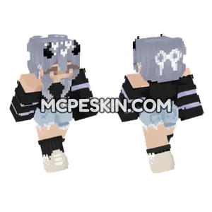 Gray Haired Girl Minecraft Bedrock skin