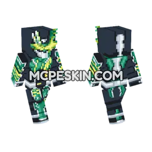 Green And Yellow Robot Minecraft Bedrock skin