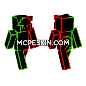 Green Black Creeper Minecraft Bedrock skin